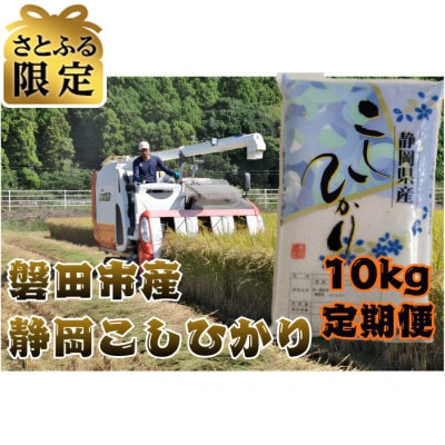 【毎月定期便】【さとふる限定】静岡こしひかり10kg全3回