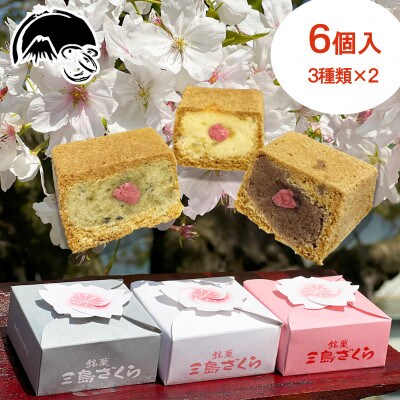 【お歳暮のし付】三島ざくら6個(栗餡2個・黒糖餡2個・しそ餡2個)詰め合わせ　兎月園　静岡県三島市