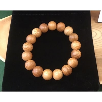 屋久杉特上磨きブレスレット10mm×17玉(内寸14cm)塗装有