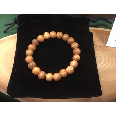 屋久杉特上磨きブレスレット8mm×21玉(内寸14cm)塗装有
