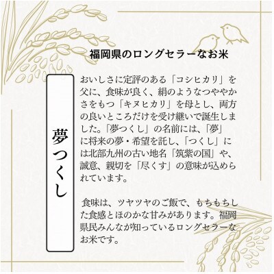 【無洗米】夢つくし 《真空パック》10kg(1kg×10本)(太宰府市)