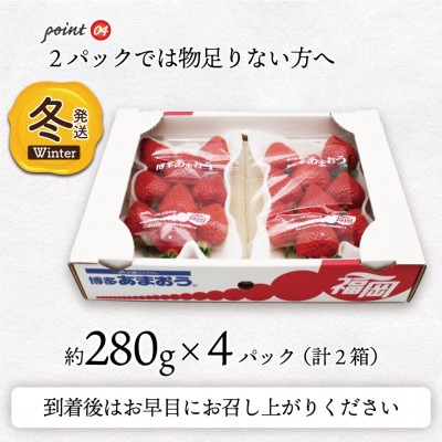 博多あまおう4パック(冬)『2024年12月～2025年2月発送』(太宰府市)