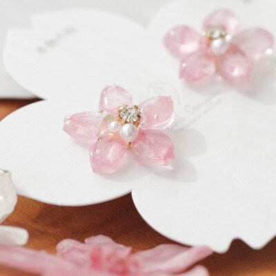 『ソメイヨシノ』桜のイヤリング　ピンク
