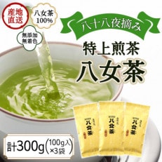 八女茶100% 上級茶「特上煎茶」100g&times;3袋(太宰府市)