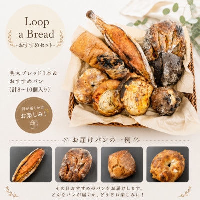 Loop a Bread おすすめセット 明太ブレッド1本&おまかせパン (計8～10個入り)