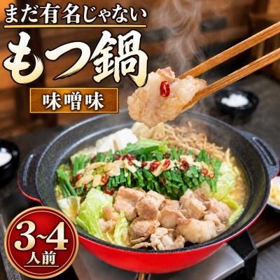 【まだ有名じゃないもつ鍋】工場直販!国産牛もつ鍋セット 味噌味(3～4人前)