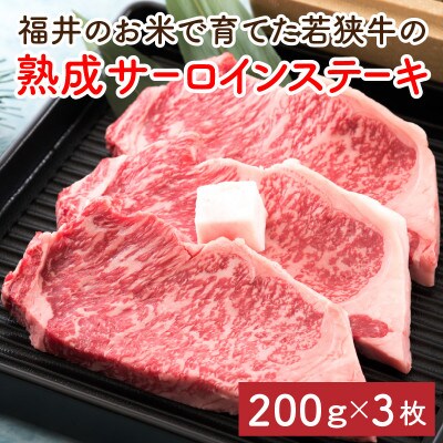 福井のお米で育てた野村さんの若狭牛「熟成サーロインステーキ」200g×3枚[E-2003]