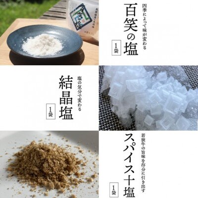 若狭牛 特上サーロインステーキ250g×2枚&越前海岸の百笑の塩・結晶塩・スパイス塩[D-1804]