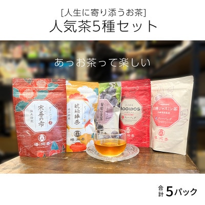 人生に寄り添うお茶　美味しいお茶はちょっとだけ人生を豊かにしてくれる人気茶5種セット[A-4518]