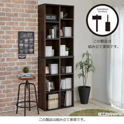 組立式家具　幅約60cm カントリー風絵本棚 オープンラック CR-9060オープン　ブラウン