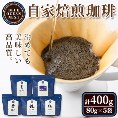 【粉】自家焙煎珈琲(80g×5袋セット)箱入