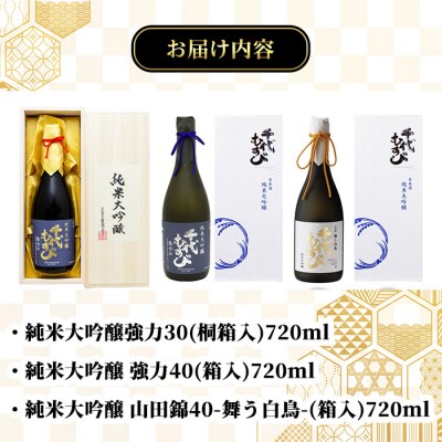 <千代むすび酒造>純米大吟醸飲み比べ 箱入(720ml×3種)