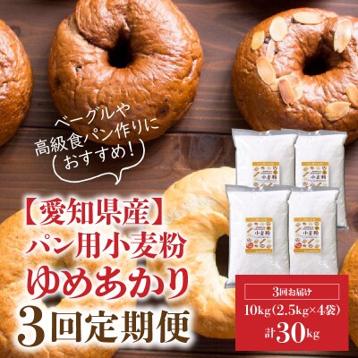 【小麦粉】愛知県産ゆめあかりパン用 強力粉 2.5kg×4袋(計10kg) 定期3回H008-253