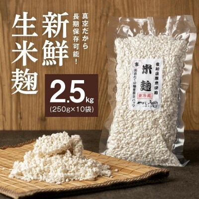 【新鮮 生米麹】2.5kg(250g×10袋) 小分けで便利!真空で長期保存可能　H140-031
