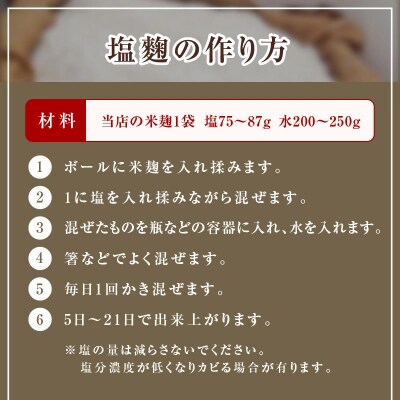 【新鮮 生米麹】2.5kg(250g×10袋) 小分けで便利!真空で長期保存可能　H140-031