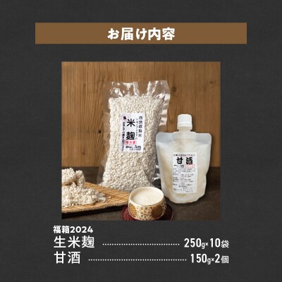 【福箱★2025】新鮮・生米麹 250g×10袋ストレート甘酒150g×2個 H140-035