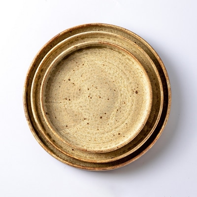 馬渡新平】ヒビ粉引き平鉢5寸（φ15cm） - SALUK
