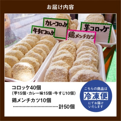 お肉屋さんの3種 コロッケ と鶏 メンチカツ のセット 惣菜 冷凍 人気 グルメ 簡単 おかず