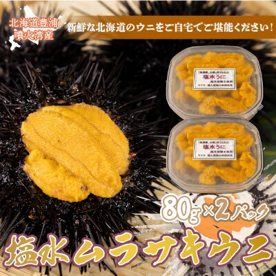 先行受付 うに 塩水ムラサキウニ 80g×2 北海道豊浦 噴火湾【配送不可地域:離島】TYUR021
