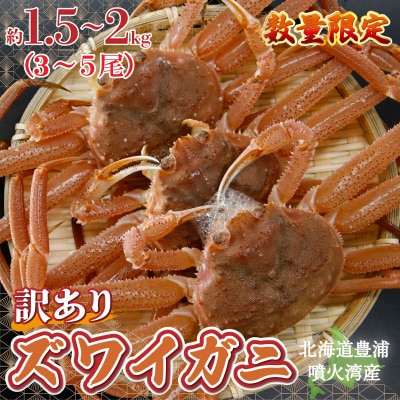 【訳あり】 北海道 豊浦 噴火湾 ズワイガニ 約1.5～2kg(3～5尾) TYUR041