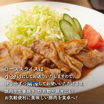 【3ヵ月 定期便 】 とようらポーク1kg ロース スライス 小分け 北海道豊浦産 TYUG008