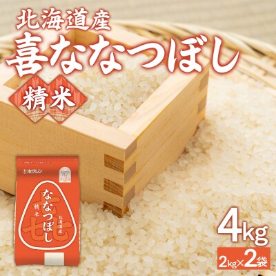 【令和7年産】(精米4kg)ホクレン喜ななつぼし(2kg×2袋) TYUA103