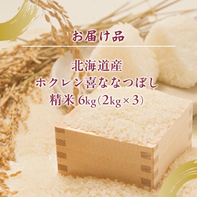 (精米6kg)ホクレン喜ななつぼし(2kg×3袋) TYUA115