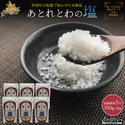 塩蔵で5年間以上寝かせた天日結晶化塩　あとれとわの塩 塩蔵静置5年　350g×6袋　TYUAK006
