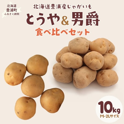 【先行受付】北海道豊浦産じゃがいも とうや男爵食べ比べセット合計約10kg M-2L TYUB010