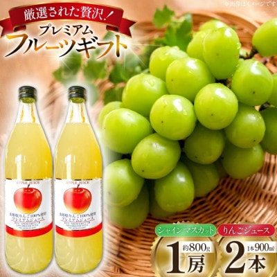 【期間限定発送】詰め合わせ シャインマスカット贈答用800g・りんごジュース900ml×2本