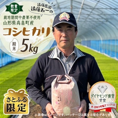 【さとふる限定】数量限定　精米 令和7年 遠藤農園遠藤五一 栽培期間中農薬不使用 コシヒカリ 5kg