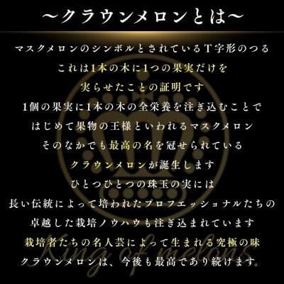 【組合直送】静岡が誇る温室高級マスクメロン「クラウンメロン」1玉(約1.3kg)