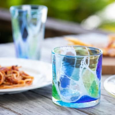 【RYUKYU GLASS WORKS 海風】ロックグラス「海想」