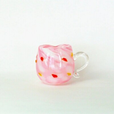 【RYUKYU GLASS WORKS 海風】取っ手付きハート型グラス(花あかり)
