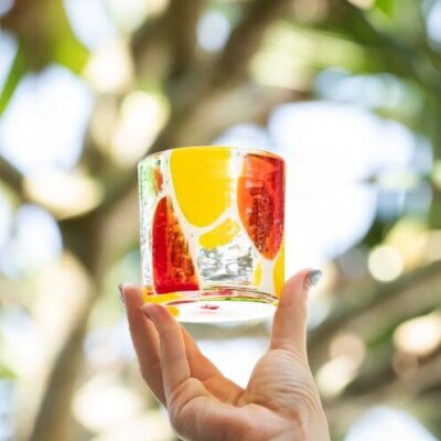 【RYUKYU GLASS WORKS 海風】ロックグラス(トロピカルビタミン)