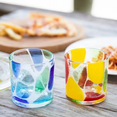 【RYUKYU GLASS WORKS 海風】ロックグラス(トロピカルビタミン)