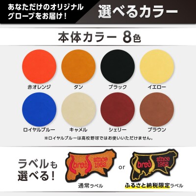 硬式投手用グローブ(カラーオーダー・刺繍入り)【吉川清商店　bro's】