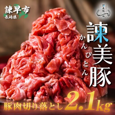 2023年6月発送開始『定期便』諫美豚(かんびとん) 豚肉切り落とし2.1kg!全7回