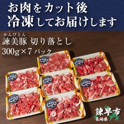 2023年6月発送開始『定期便』諫美豚(かんびとん) 豚肉切り落とし2.1kg!全7回