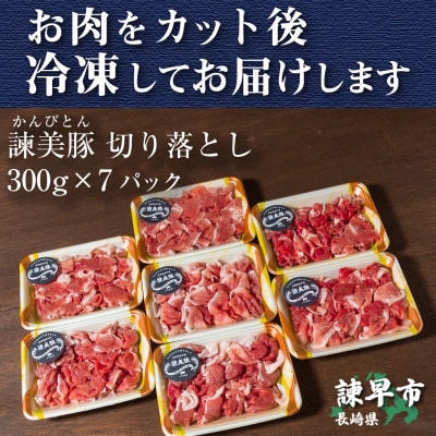 2023年2月発送開始『定期便』諫美豚(かんびとん) 豚肉切り落とし2.1kg!全2回