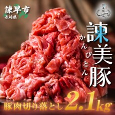 2023年5月発送開始『定期便』諫美豚(かんびとん) 豚肉切り落とし2.1kg!全11回