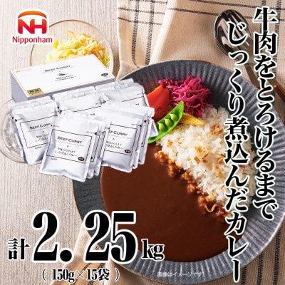 【ふるさと納税】 牛肉 を とろける まで じっくり 煮込んだ カレー 15食 常温 贈答 日本ハム