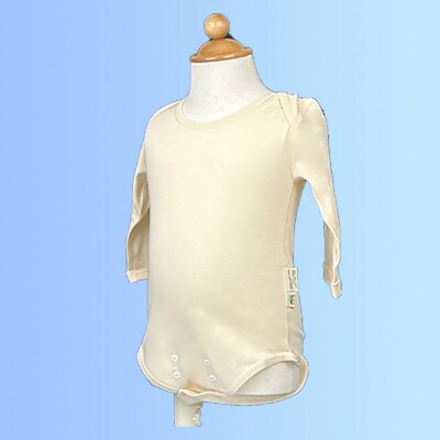 オーガニックコットン・ロンパース長袖(70～80cmサイズ)・日本アトピー協会推薦品