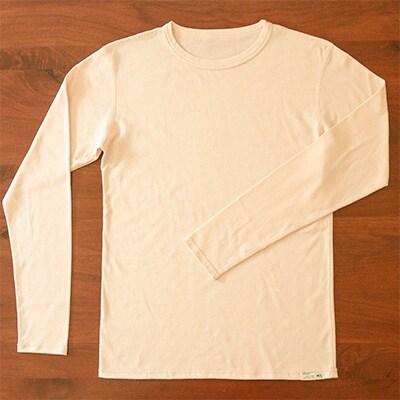 オーガニックコットン Tシャツ長袖 メンズ(Lサイズ)・日本アトピー協会推薦品
