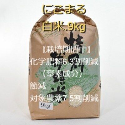 【毎月定期便】特別栽培米・九州のこだわり米「にこまる 」白米9kg全3回