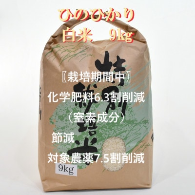 【毎月定期便】特別栽培米・九州のこだわり米「ひのひかり 」白米9kg全3回