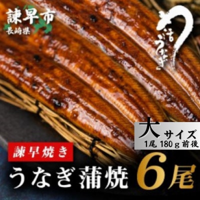 【毎月定期便】【諫早淡水】うなぎ蒲焼6尾　大サイズ(1尾180g前後)全3回