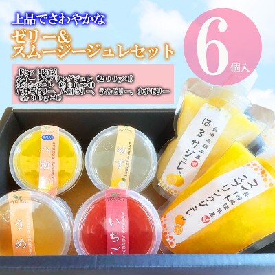 上品でさわやかなゼリー&スムージージュレセット(6個入り)