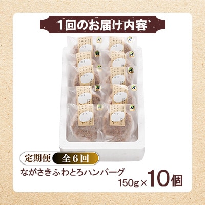 【毎月定期便】ながさきふわとろハンバーグ　150g×10個入全6回