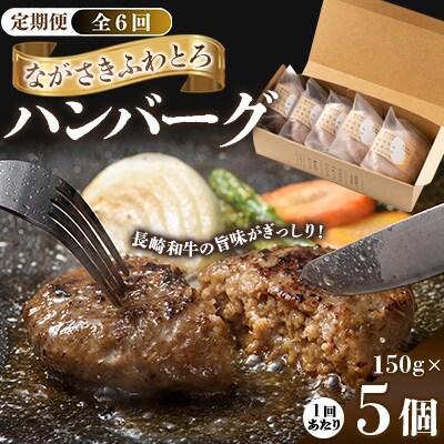 【毎月定期便】ながさきふわとろハンバーグ　150g×5個入全6回